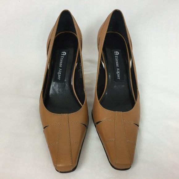 Etienne Aigner Heels 6 M Brown Leather Brookline - Picture 3 of 7
